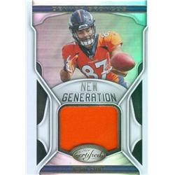 Noah Fant Player Worn Jersey Patch Football Card - Denver Broncos - 2019 Panini Certified New Generation Rookie Refractor No.NGNF