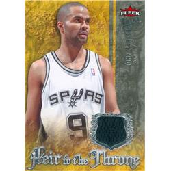 Picture of Autograph Warehouse 639089 Tony Parker Player Worn Jersey Patch Basketball Card - San Antonio Spurs - 2007 Fleer Ultra Heir to the Throne No.HTPA LE 106-199
