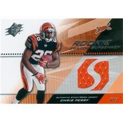 Chris Perry Player Worn Jersey Patch Football Card - Cincinnati Bengals - 2004 Upper Deck Rookie Swatch Supremacy No.SWRCP