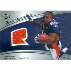 Maurice Clarett Player Worn Jersey Patch Football Card - Denver Broncos - 2005 Upper Deck Sweet Swatches No.SWRMO