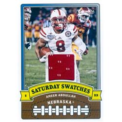 Autograph Warehouse 649669 Ameer Abdullah Player Worn Jersey Patch Football Card - Nebraska Cornhuskers - 2018 Panini Classics Saturday Swatches No.12