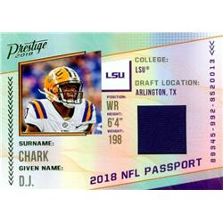 Autograph Warehouse 649690 D.J. Chark Player Worn Jersey Patch Football Card - LSU Tigers - 2018 Panini Prestige Passport Rookie No.PPDC
