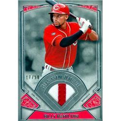 649760 Billy Hamilton Player Worn Jersey Patch Baseball Card - Cincinnati Reds - 2017 Topps Meaningful Material No.MMBH LE 17-50