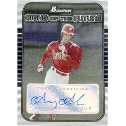 649977 Greg Golson Autographed Baseball Card - Philadelphia Phillies - 2005 Bowman Signs of the Future Rookie No.SOFGG