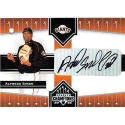 649982 Alfredo Simon Autographed Baseball Card - San Francisco Giants - 2005 Donruss Champions No.366