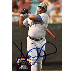 650049 Kevin Mitchell Autographed Baseball Card - Seattle Mariners - 1992 Topps Stadium Club No.765