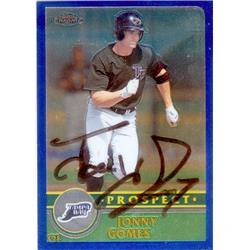 650133 Jonny Gomes Autographed Baseball Card - Tampa Bay Rays - 2003 Topps Chrome No.T161 Prospect