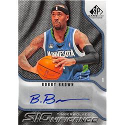 650582 Bobby Brown Autographed Basketball Card - Minnesota Timberwolves - 2009 Upper Deck Significance No.1