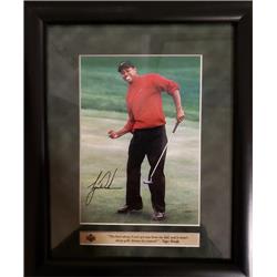 Picture of Autograph Warehouse 650671 Tiger Woods 8 x 10 in. Photo - Golf PGA Legend - No.1 Upper Deck with Facsimile Signature Framed Fist Pump