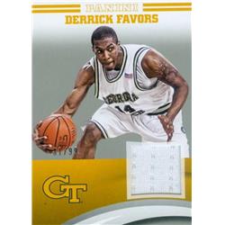 Picture of Autograph Warehouse 583153 Derrick Favors Player Worn Jersey Patch Basketball Card - Georgia Tech Yellow Jackets - 2016 Panini Team Collection No.DF-GT LE 81-99