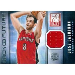 Picture of Autograph Warehouse 583166 Jose Calderon Player Worn Jersey Patch Basketball Card - Toronto Raptors, Spain - 2014 Panini Elite Back to the Future No.20