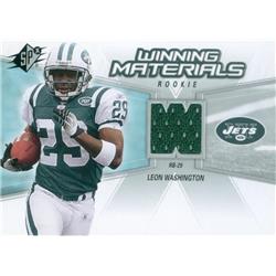Picture of Autograph Warehouse 583174 Leon Washington Player Worn Jersey Patch Football Card - New York Jets&#44; 67 - 2007 Upper Deck Rookie No.WMRWA