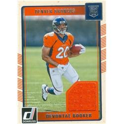 Picture of Autograph Warehouse 583219 Devonte Booker Player Worn Jersey Patch Football Card - Denver Broncos - 2016 Panini Donruss Rookie Phenom No.14