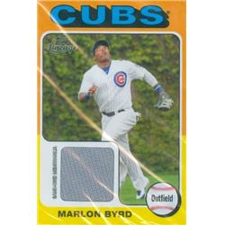 583659 Marlon Byrd Player Worn Jersey Patch Baseball Card - Chicago Cubs - 2011 Topps Lineage Mini No.75RMBY