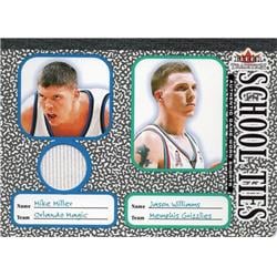 653673 Mike Miller Player Worn Jersey Patch Basketball Card - Florida Gators - 2002 Fleer Tradition School Ties No.MM with Jason Williams -  Autograph Warehouse