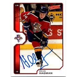 Niklas Hagman Autographed Hockey Card - Florida Panthers, FT - 2002 Upper Deck Victory No.94