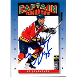 Ed Jovanovski Autographed Hockey Card - Florida Panthers, FT - 1996 Upper Deck Captain Tomorrow No.340