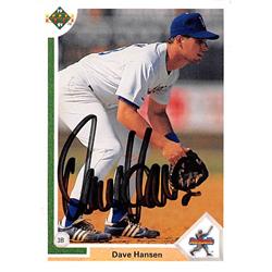 156446 Dave Hansen Autographed Baseball Card - Los Angeles Dodgers - 1991 Upper Deck No.4