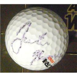 Justin Thomas Autographed Golf Ball - Light Signature - University of Alabama Crimson Tide 2017 PGA Championship - with Display Cube