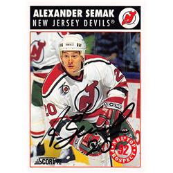 620847 Alexander Semak Autographed Hockey Card - New Jersey Devils, 67 - 1992 Score No.451