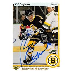 620896 Bob Carpenter Autographed Hockey Card - Boston Bruins, 67 - 1991 Upper Deck No.158