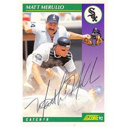 621374 Matt Merullo Autographed Baseball Card - Chicago White Sox, 67 - 1992 Score No.367 Ballpoint