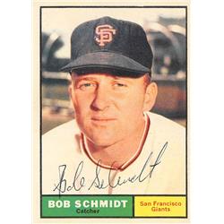 621409 Bob Schmidt Autographed Baseball Card - San Francisco Giants, 67 - 1961 Topps No.31 Ballpoint