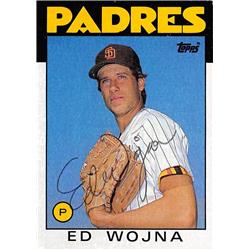 621411 Ed Wojna Autographed Baseball Card - San Diego Padres, 67 - 1986 Topps No.211 Ballpoint