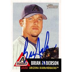 621638 Brian Anderson Autographed Baseball Card - Arizona Diamondbacks - 2002 Topps Heritage No.255