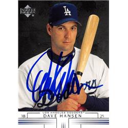 621713 Dave Hansen Autographed Baseball Card - Los Angeles Dodgers - 2001 Upper Deck No.335