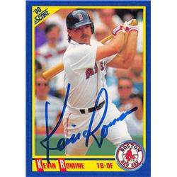 621842 Kevin Romine Autographed Baseball Card - Boston Red Sox - 1990 Score No.458