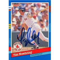 621861 Tim Naehring Autographed Baseball Card - Boston Red Sox - 1991 Donruss No.367