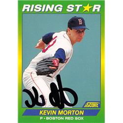 621871 Kevin Morton Autographed Baseball Card - Boston Red Sox - 1992 Score Rising Star No.36