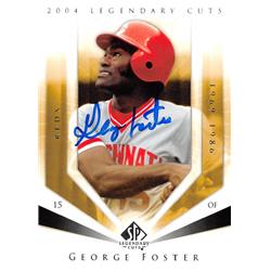 622046 George Foster Autographed Baseball Card - Cincinnati Reds - 2004 Upper Deck Legendary Cuts No.44