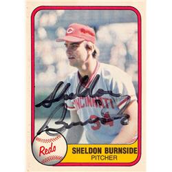 622066 Sheldon Burnside Autographed Baseball Card - Cincinnati Reds - 1981 Fleer No.220