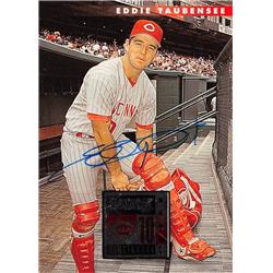622076 Eddie Taubensee Autographed Baseball Card - Cincinnati Reds - 1996 Donruss No.193
