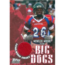 Mewelde Moore Player Worn Jersey Patch Football Card - Tulane Green Wave - 2004 Topps Big Dogs Draft Rookie No.BDMM