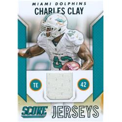 Charles Clay Player Worn Jersey Patch Football Card - Miami Dolphins - 2015 Score No.JCC
