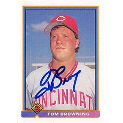 626229 Tom Browning Autographed Baseball Card - Cincinnati Reds - 1991 Bowman No.684