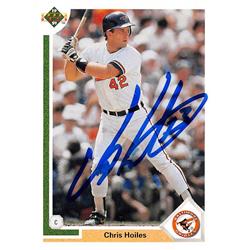 626388 Chris Hoiles Autographed Baseball Card - Baltimore Orioles - 1991 Upper Deck No.306