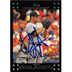 626416 Ricky Nolasco Autographed Baseball Card - Florida Marlins - 2007 Topps No.436