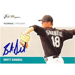 626494 Brett Sinkbeil Autographed Baseball Card - Florida Marlins - 2007 Just Minors Rookie No.JA45