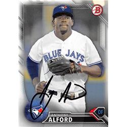 626603 Anthony Alford Autographed Baseball Card - Toronto Blue Jays - 2016 Bowman Rookie No.BP59