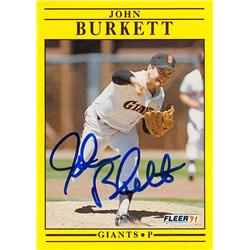 626642 John Burkett Autographed Baseball Card - San Francisco Giants - 1991 Fleer No.256
