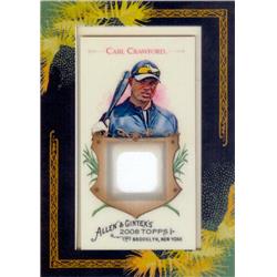 627053 Carl Crawford Player Worn Jersey Patch Baseball Card - Tampa Bay Rays - 2008 Topps Allen & Ginters No.AGRCC1