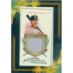 627054 A.J. Pierzynski Player Worn Jersey Patch Baseball Card - Chicago White Sox - 2008 Topps Allen & Ginters No.AGRAJP