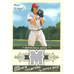 627091 Jered Weaver Player Worn Jersey Patch Baseball Card - Anaheim Angels - 2009 Upper Deck Goodwin Champions No.GCMJW