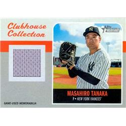 627098 Masahiro Tanaka Player Worn Jersey Patch Baseball Card - New York Yankees - 2019 Topps Heritage Clubhouse Collection No.CCRMT