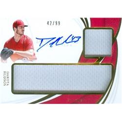 Dakota Hudson Autographed Player Worn Jersey Patch Baseball Card - St. Louis Cardinals - 2019 Panini Immaculate Collection Rookie No.DDH LE 42-99