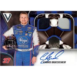 650606 Chris Buescher Autographed Player Worn Relic Patch Racing Card - Race Car Driver - 2019 Panini Victory No.TSSCB